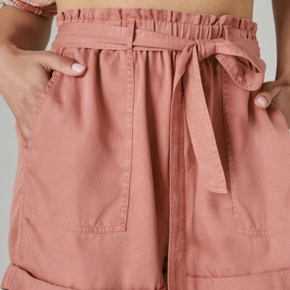Lucky's Women's High Waisted-Tie Paperbag Shorts